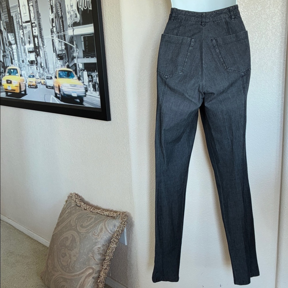 Vince Jeans Women's 10, Charcoal grey Denim, Hi rise, Skinny, zip/snap front Euc - Picture 5 of 16